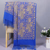 Embroidered Cashew Flower Shawl, Rayon Winter Wrap
