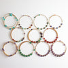 Gold-Tone Wire Wrapped Gemstone Bead Bangle Bracelet