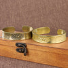 Brass Lotus Heart Sutra Cuff Bracelet Bangle