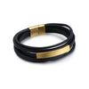 Simple Design Titanium Steel Leather Luck Bracelet