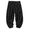 Men's Corduroy Harem Pants with Drawstring Waist and Pockets
