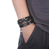 Handmade Leather Bracelet Set with Gift Message Card
