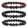 Protection Tiger's Eye Bracelet with Volcanic Stone