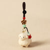 Wooden Sheep Keychain with Beads and Mantra