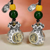 Fortune Bag Keychain with Fu Character and Beads
