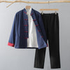 Men's Cotton Linen Tang Suit Jacket Chinese Frog Button Shirt