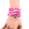 8mm Natural Stone Lotus Mala Bracelet