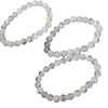 Cream Moonstone Bracelet, Polished Single Strand Beads