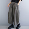 Women's Wide Leg Pants, Corduroy Stripes, Elastic Waist