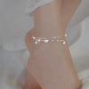 Silver-Tone Double Layer Ginkgo Leaf Anklet