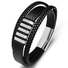 Handmade Leather Bracelet with Titanium Steel Buckle