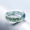 Moss Agate Balance Ring, Moss Green or Red Oil Style