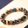 Liuli Glass Bead Bracelet with Fortune Charms