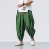 Men's Linen Harem Pants With Drawstring Waist And Pockets