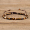Natural Stone Disc Bead Bracelet with Adjustable Cord