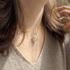 Jade Peace Buckle Necklace, Simple White and Green Jade Pendant
