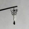 Wooden Floral Hairpin with Butterfly and Rabbit Motifs