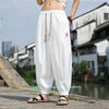 Men's Embroidered Harem Pants with Drawstring