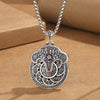 Peony Flower Copper Coin Necklace