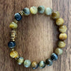 Stone Bead Buddha Bracelet Tiger Eye Lapis Lazuli