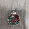 Copper Koi Fish Necklace with Enamel Pendant