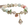 Crystal Charm Bracelet with Drop Pendant