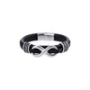 Infinity Symbol Leather Bracelet with Titanium Steel Clasp
