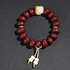 Bodhi Seed Dzi Bead Bracelet with Lion Charm