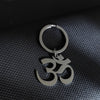 Om Symbol Necklace or Keychain, Stainless Steel Pendant