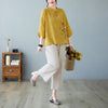 Embroidered Cotton Linen Top and Pants Set