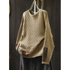 Winter Patchwork Design Long Sleeve Crew Neck Women's Sweater