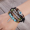Turquoise Evil Eye Purification Bracelet with Feather