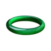 Deep green glass cat's eye bangle bracelet on white background