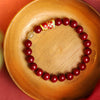 Cinnabar Lucky Koi Fish Hetian Bead Blessing Bracelet