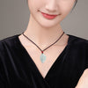 Natural Jade Nine Tailed Fox Pendant Necklace