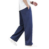 Men's Straight Leg Pants With Pockets Linen Cotton Blend