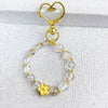 Crystal Charm Keychain with Rutilated Quartz and Super Seven