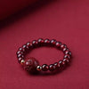 Garnet Cinnabar Lucky Bead Pixiu Rose Protection Ring