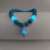 Luminous Lotus Bracelet with Turquoise Glowstone Beads