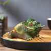 Color Changing Tea Pet Figurine, Feng Shui Wealth Toad and Pixiu Charm