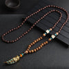Nepalese Style Wooden Bead Long Necklace, 12 Pendant Styles