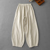 Women's Harem Pants With Pockets Cotton Linen Lantern Trousers