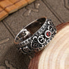Adjustable Copper Vajra Ring with Red Stone