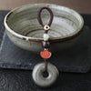 Obsidian Peace Buckle Keychain with Lotus or Wealth Charm
