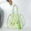 Suzhou Embroidery Drawstring Crossbody Bag