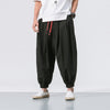 Men's Linen Harem Pants With Drawstring Waist And Pockets