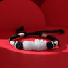 Handmade Ice Jade Pixiu Bracelet with Braided Cord