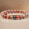 Natural Stone Bead Bracelet with Hematite Charm
