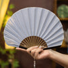 Retro Solid Color Shell Shape Handheld Folding Fan