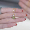 Jade Prosperity Bead Necklace Gold Plated